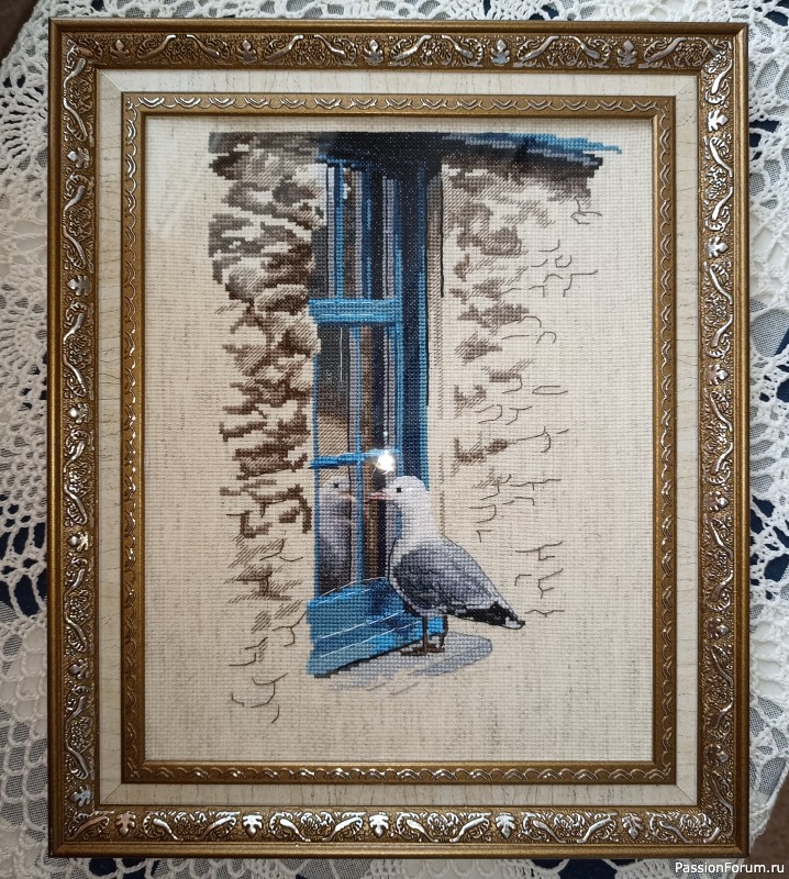 Вышивка Чайка у окна