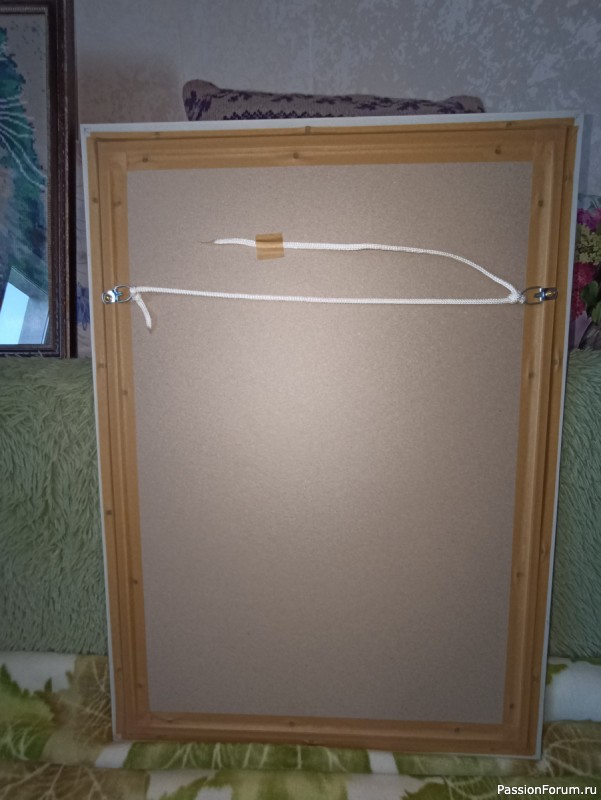 Вышитая бисером картина "Вечер у озера"