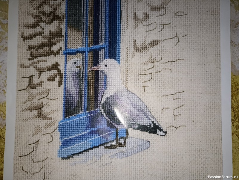 Вышивка Чайка у окна