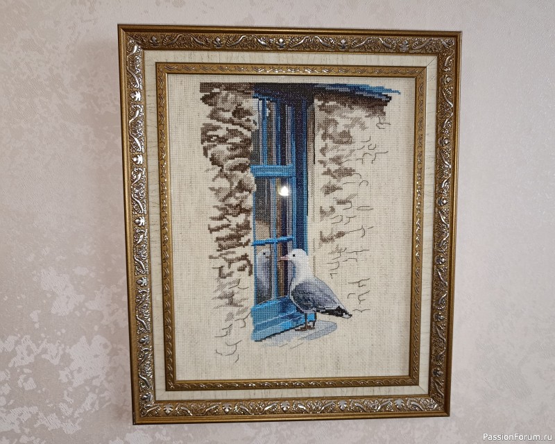Вышивка Чайка у окна