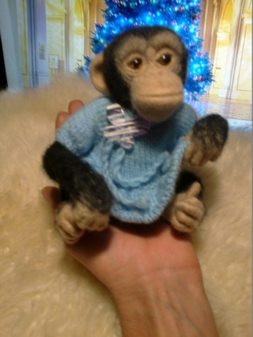 Обезьянка ручной работы - шимпанзе Лялька