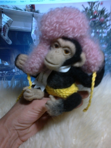 Обезьянка-игрушка ручной работы - шимпанзе Никки