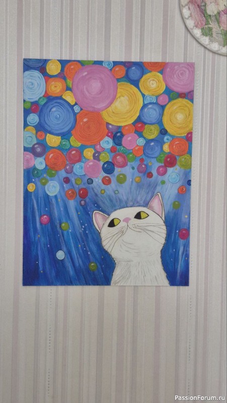 Панно "Магнолия" из папьемаше и гипса