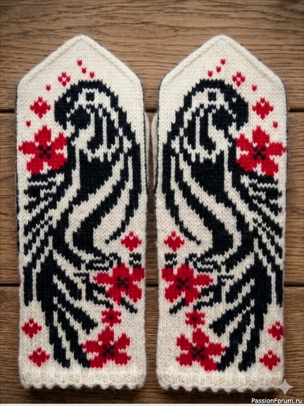 Тропики на спицах: Жаккардовые варежки &laquo;Тропический жар&raquo; 🦜🌺