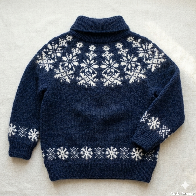 Авторский джемпер &laquo;Вальс снежинок&raquo; &mdash; бесшовный жаккард с анатомической посадкой