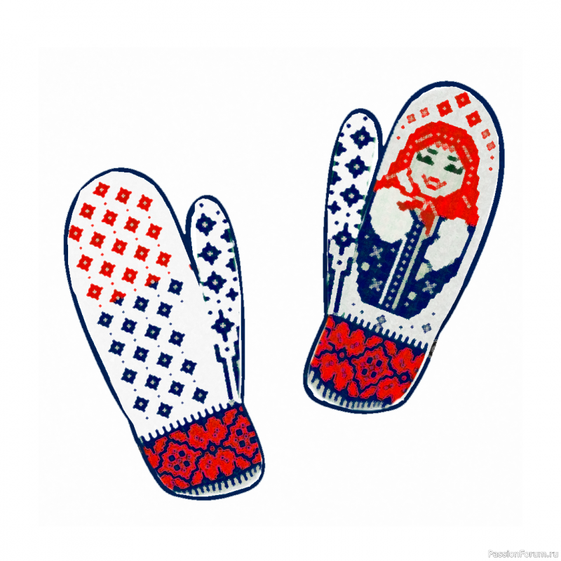 Русская матрешка в технике жаккарда: от эскиза до готового образа