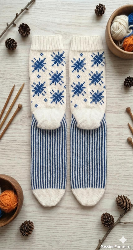 Озорной жаккард: Как &laquo;поселить&raquo; любимых героев на носочках 🐱🧶