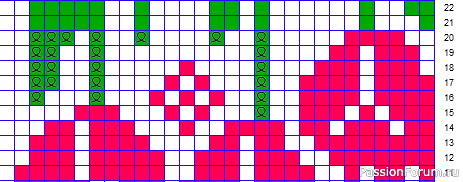 Жаккардовые носки "Тюльпаны". Схема