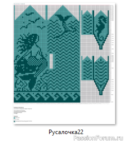 ​Жаккард. Варежки &quot;Русалочка&quot; или Я люблю сказки. Схемы