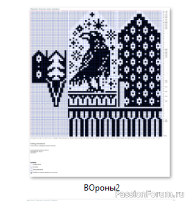 ​Жаккард. Варежки &quot;Вороны&quot;. Схемы