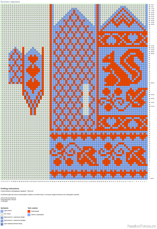 Жаккардовые носки и варежки "БЕЛКА". Схемы