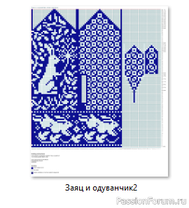 Жаккард. Варежки &quot;Заяц и одуванчик&quot;. Схемы