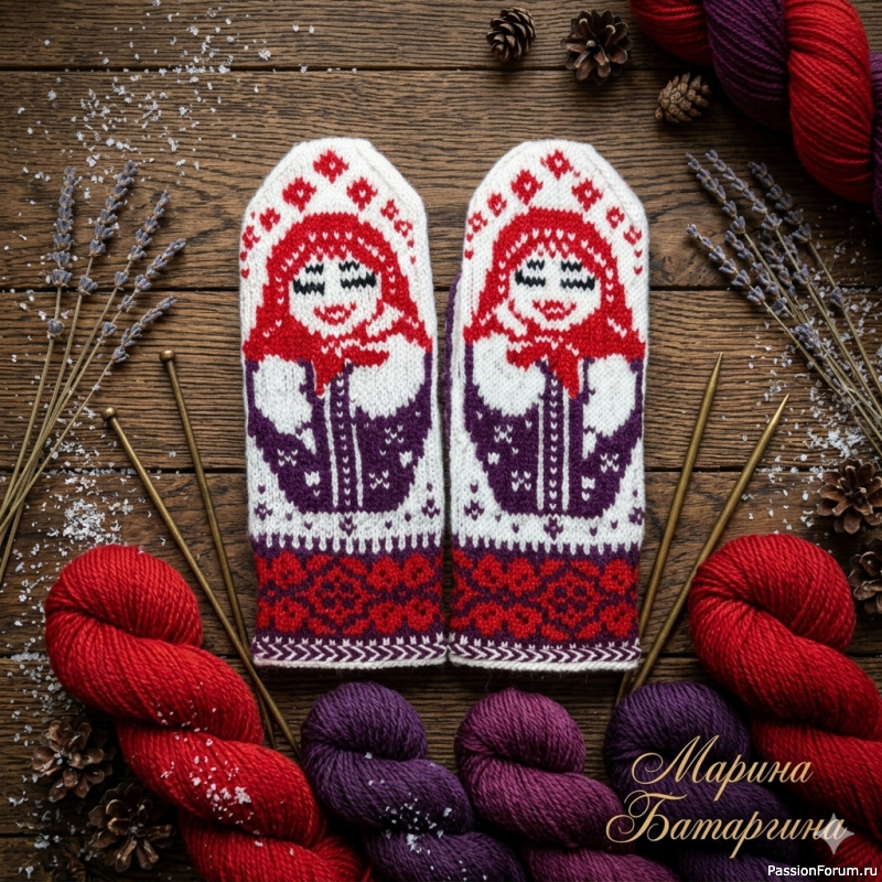 Русская матрешка в технике жаккарда: от эскиза до готового образа