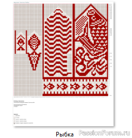 ​Жаккард. Варежки &quot;Золотая рыбка&quot;. Схемы