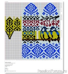 ​Жаккард. Носки - Варежки &quot;Синички&quot; Схемы
