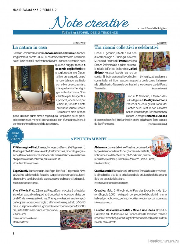 Коллекция проектов для рукодельниц в журнале &laquo;Mani di Fata - Gennaio-Febbraio 2026&raquo;