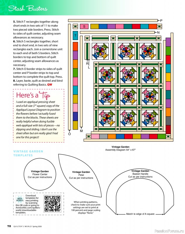 Коллекция проектов для рукодельниц в журнале «Quilter's World - Spring 2026»