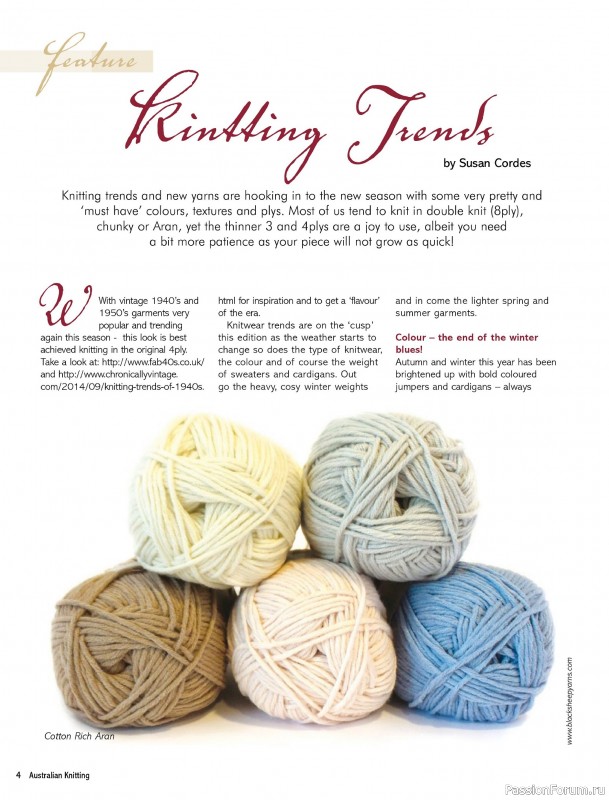 Вязаные модели спицами в журнале «Australian Knitting – Vol.16 №3 2024»