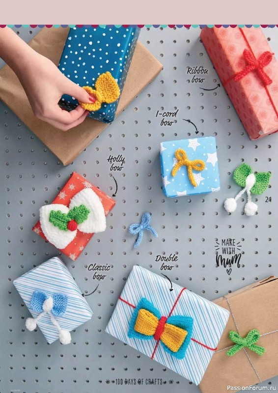 Вязаные проекты спицами в журнале «100 Days of Christmas Knits №26 2023»