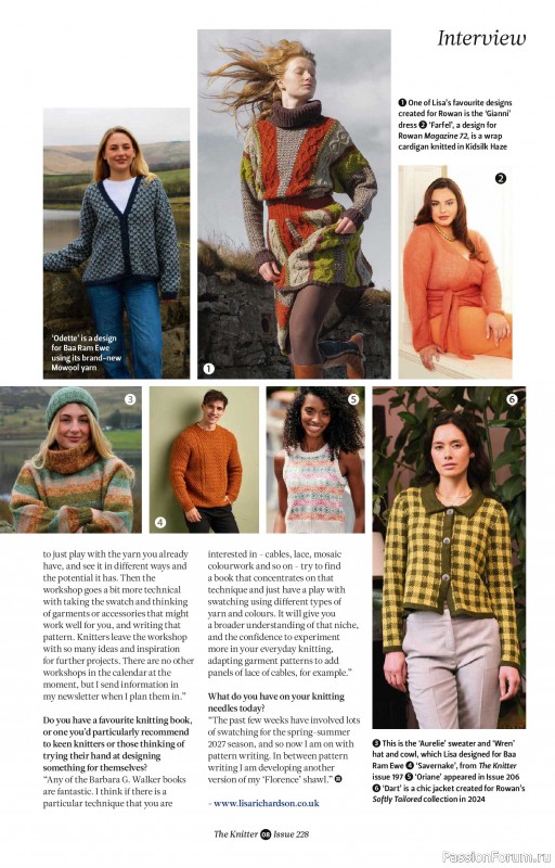 Вязаные проекты спицами в журнале «The Knitter №228 2026»