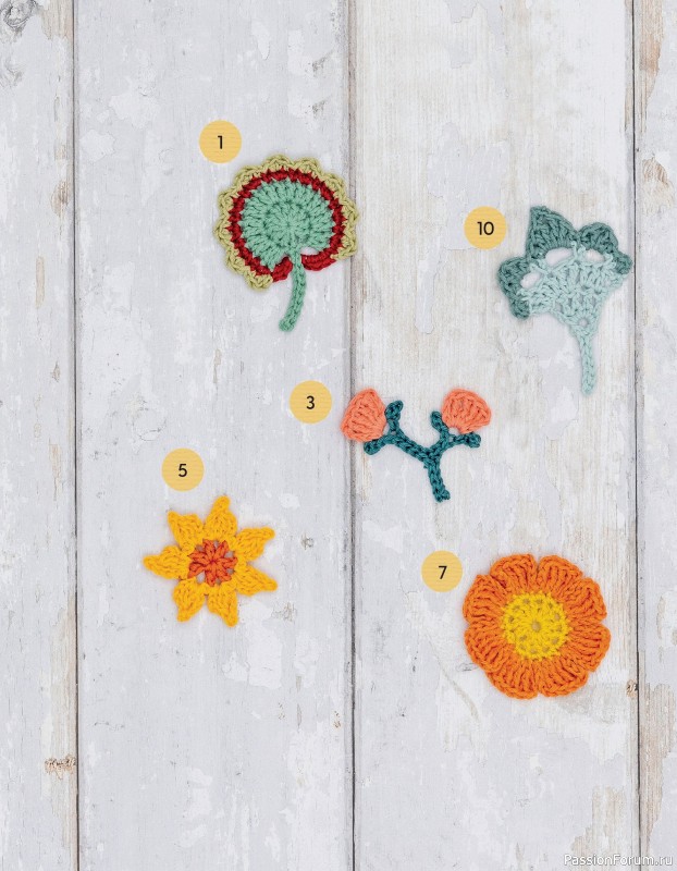 Bязаные проекты в журнале «100 crochet: flowers, plants and petals»