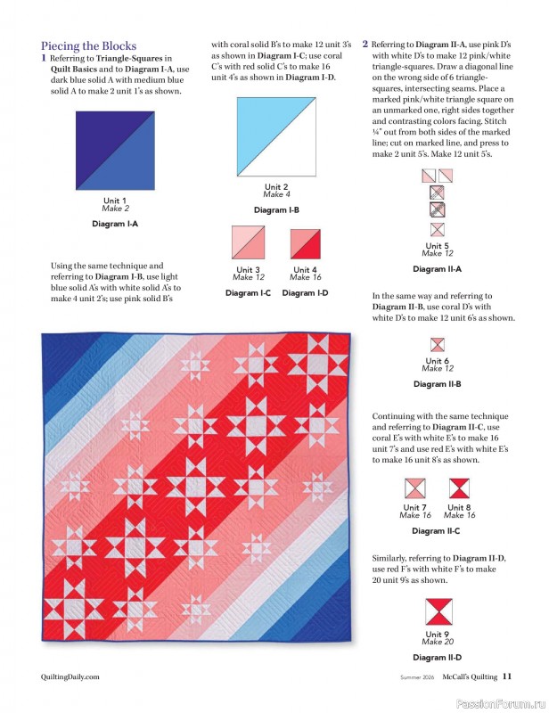 Коллекция проектов для рукодельниц в журнале &laquo;McCall's Quilting - Summer 2026&raquo;