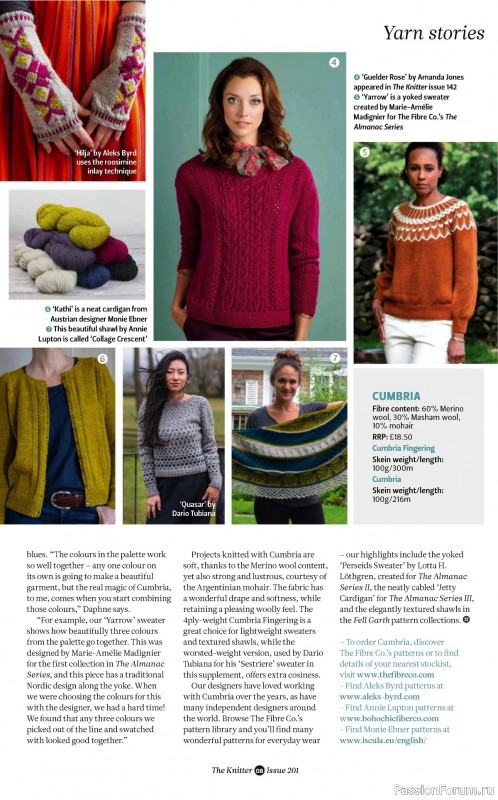 Вязаные проекты спицами в журнале «The Knitter №201 2024»