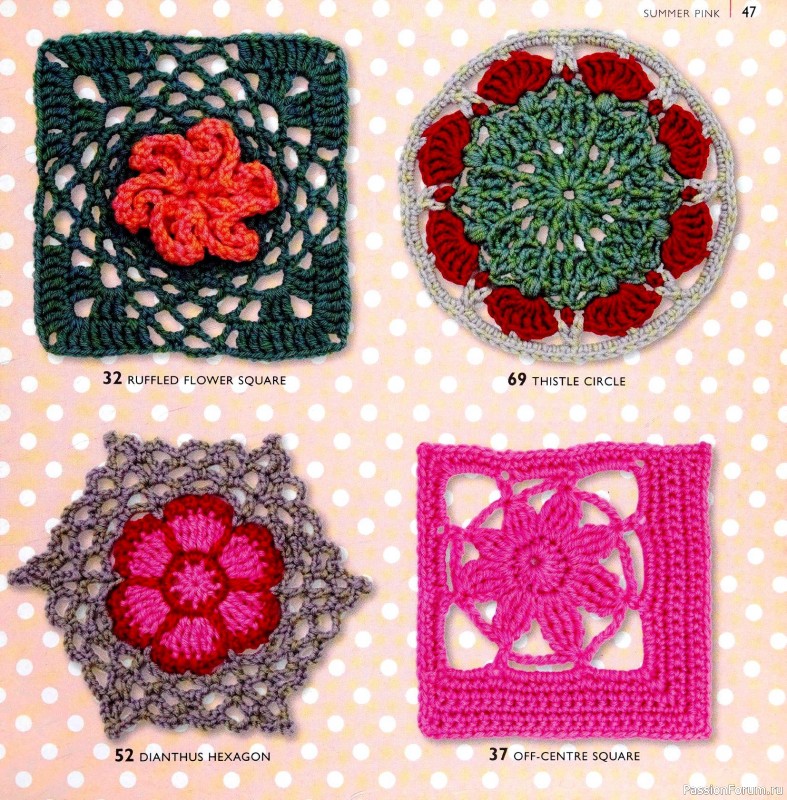 Вязаные проекты в книге &laquo;75 Crocheted Floral Blocks&raquo;. Часть 1