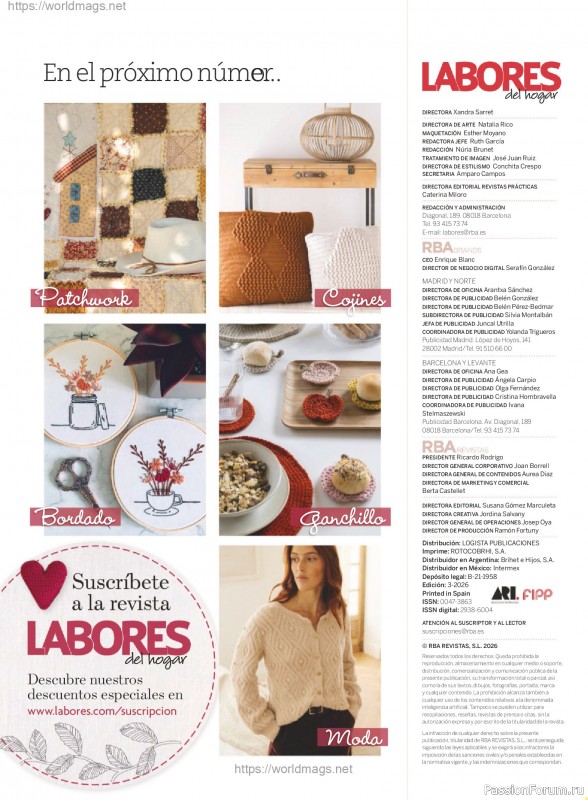 Коллекция проектов для рукодельниц в журнале &laquo;Labores del hogar №793 2025&raquo;