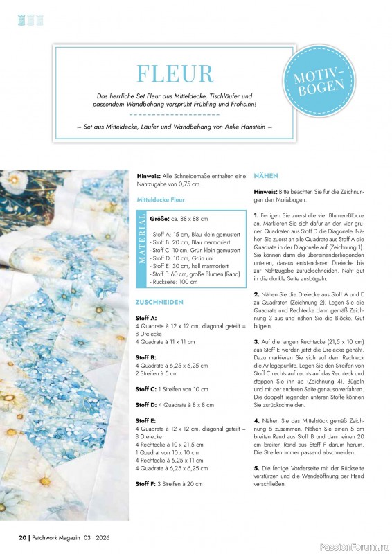 Коллекция проектов для рукодельниц в журнале &laquo;Patchwork das Magazin №3 2026&raquo;