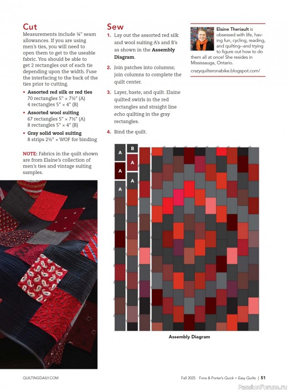 Коллекция проектов для рукодельниц в журнале «Quick+Easy Quilts - Fall 2025»