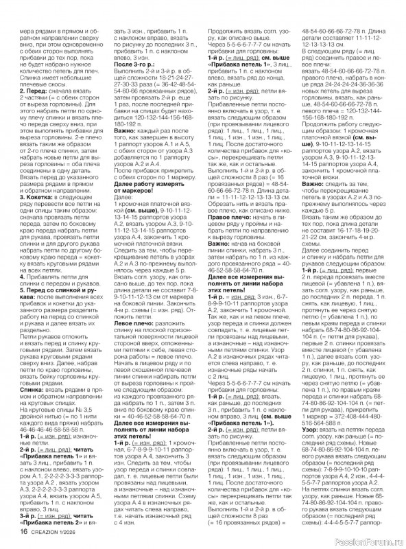 Вязаные модели в журнале «Creazion №1 2026»