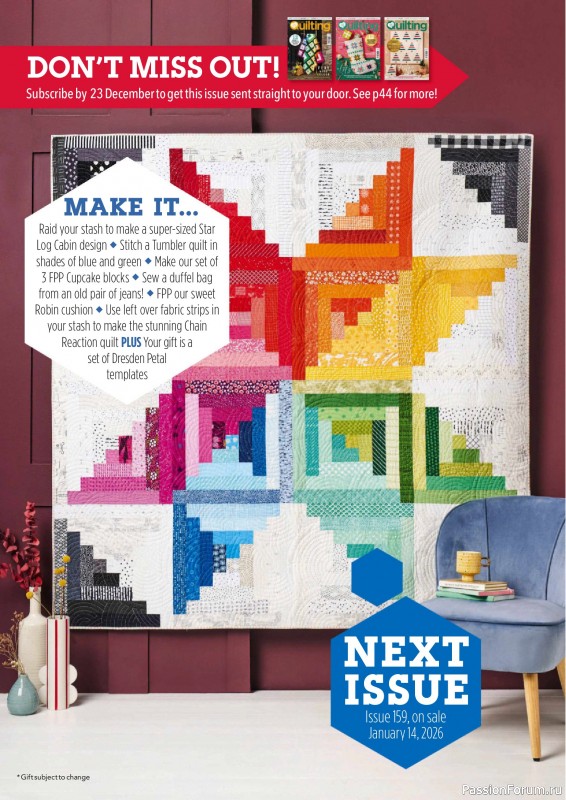 Коллекция проектов для рукодельниц в журнале &laquo;Love Patchwork & Quilting №158 2025&raquo;