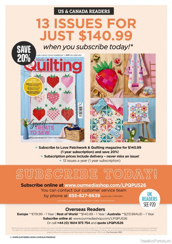 Коллекция проектов для рукодельниц в журнале &laquo;Love Patchwork & Quilting №163 2026&raquo;
