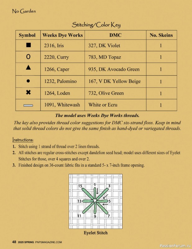 Коллекция вышивки в журнале «Punch Needle & Primitive Stitcher - Spring 2025»