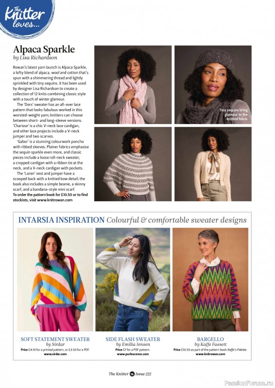 Вязаные проекты спицами в журнале «The Knitter №222 2025»