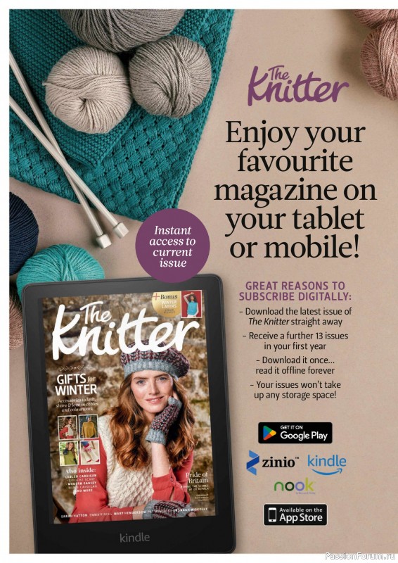 Вязаные проекты спицами в журнале «The Knitter №222 2025»