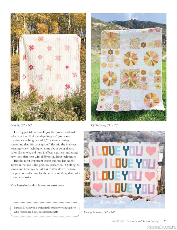 Коллекция проектов для рукодельниц в журнале «Love of Quilting - Summer 2026»