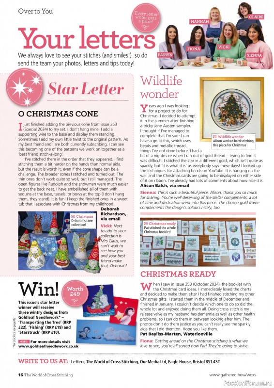 Коллекция вышивки в журнале «The World of Cross Stitching Special №366 2025»