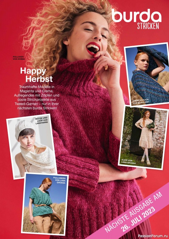 Вязаные модели в журнале «Burda Stricken №3 2023»