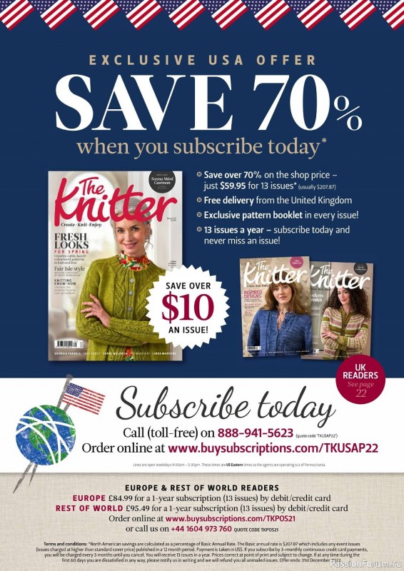 Вязаные модели спицами в журнале «The Knitter №176 2022»