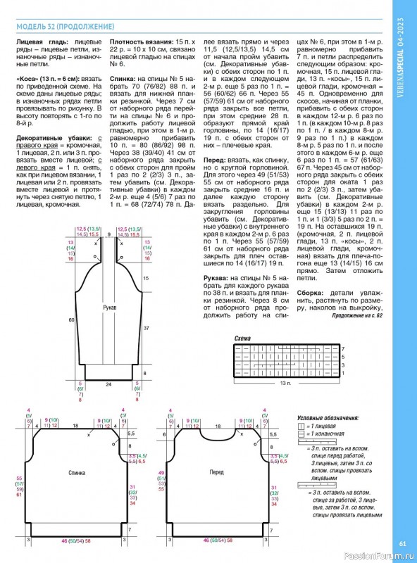 Вязаные модели в журнале «Модное вязание №4 2023»