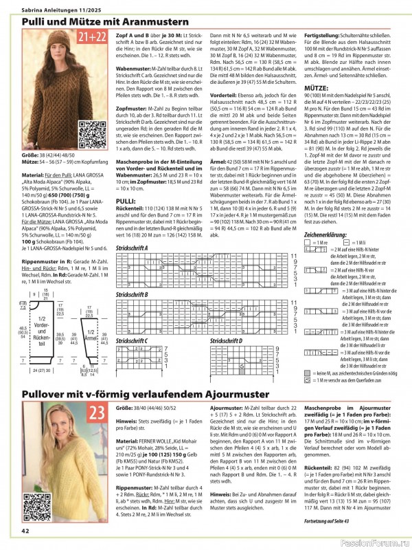 Вязаные модели в журнале «Sabrina №11 2025 German»