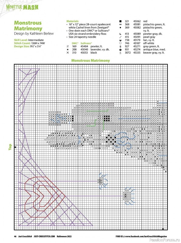 Коллекция вышивки в журнале «Just CrossStitch - Halloween 2022»