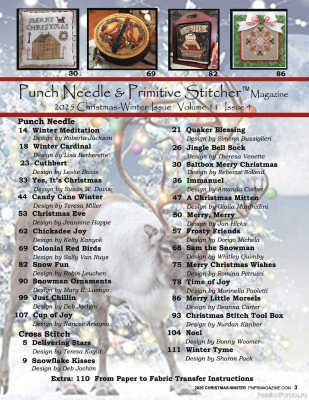 Коллекция вышивки в журнале «Punch Needle & Primitive Stitcher - Winter 2025»