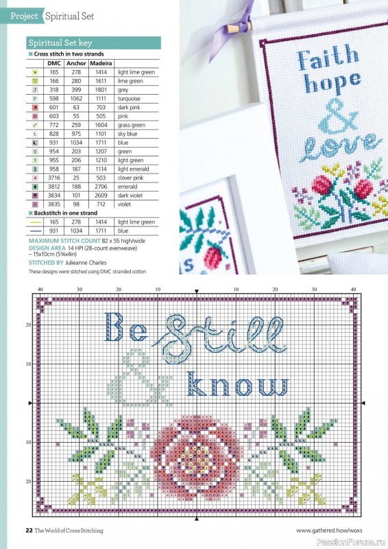 Коллекция вышивки в журнале «The World of Cross Stitching №322 2022»