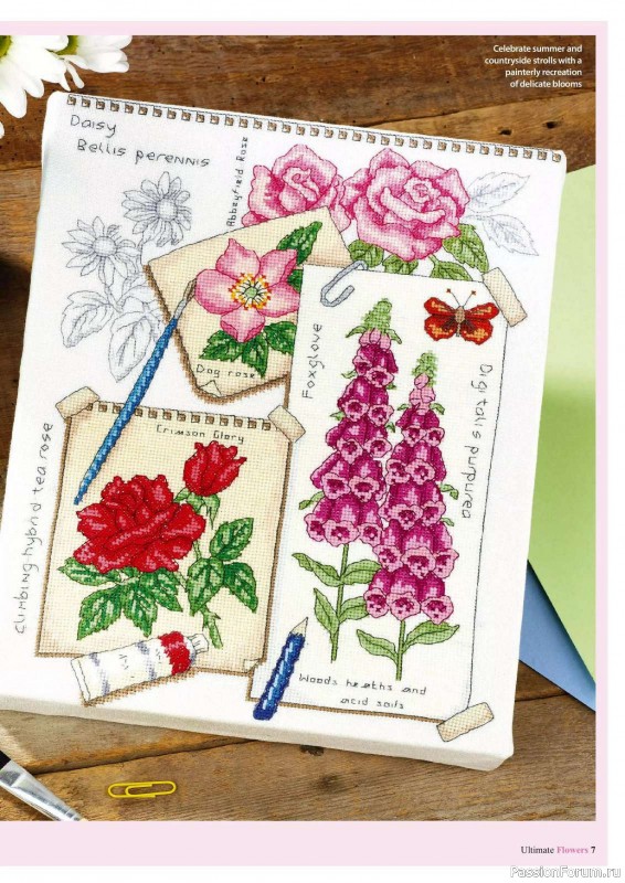 Коллекция вышивки в журнале «Ultimate CrossStitch Flowers - 2025»