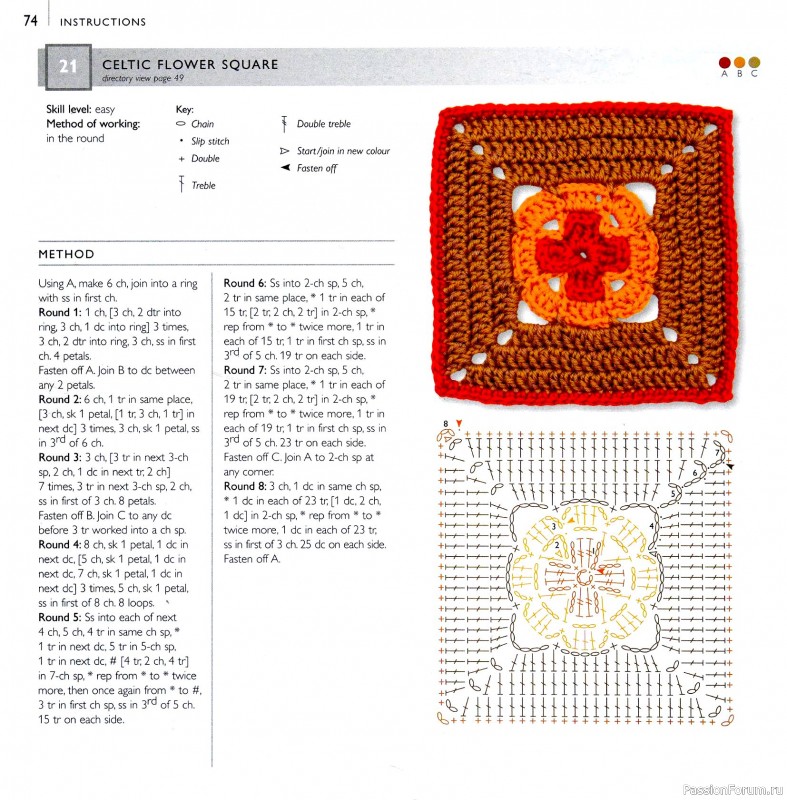 Вязаные проекты в книге &laquo;75 Crocheted Floral Blocks&raquo;. Часть 1