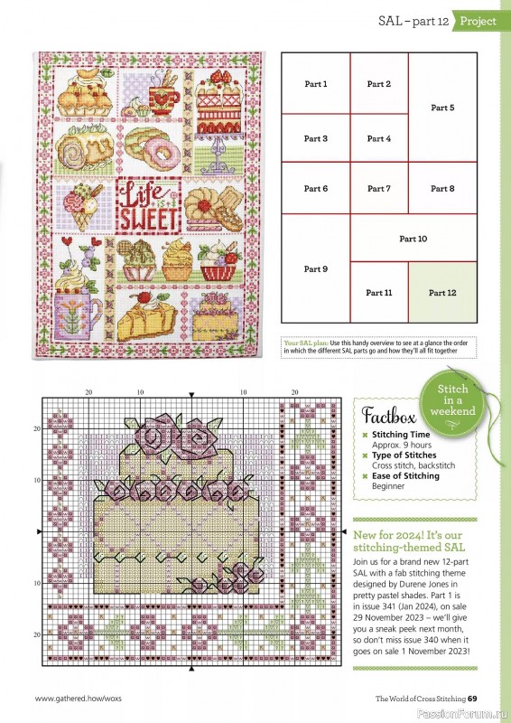 Коллекция вышивки в журнале «The World of Cross Stitching №339 2023»