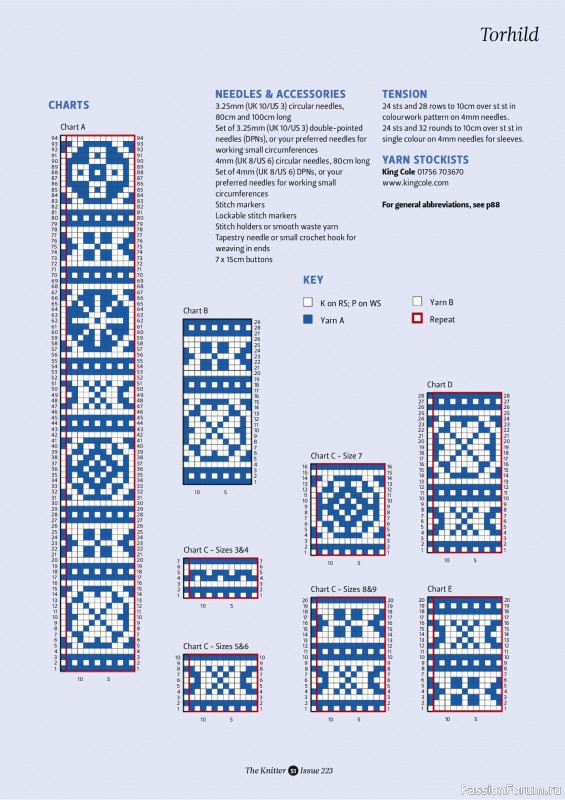 Вязаные проекты спицами в журнале &laquo;The Knitter №223 2025&raquo;